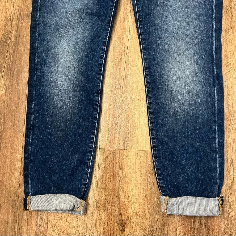 FRAME Le Garcon Mid Rise Distressed Slim Boyfriend Jeans in Azure‎ Size 27